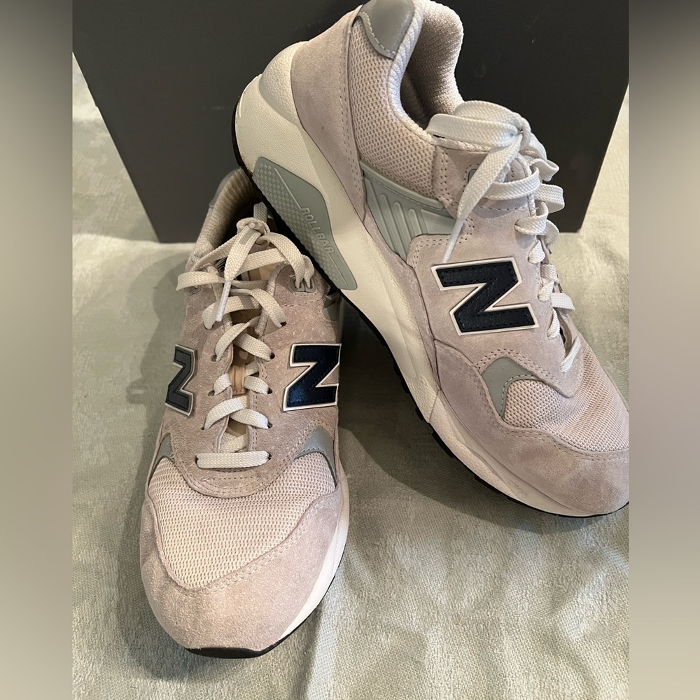 New Balance Light Gray and Navy Athletic Shoes